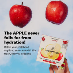 Waterdrop MicroDrink Apple in glass highlights crisp flavor for home refreshment