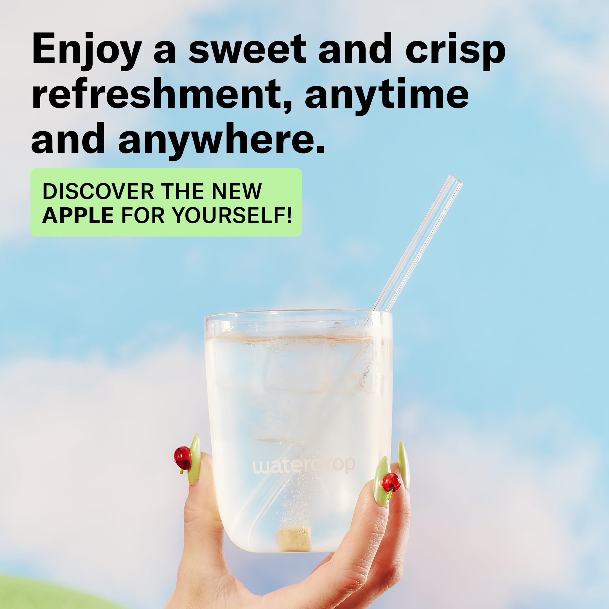 Waterdrop MicroDrink Apple splash evokes sparkling appeal for lively beverages