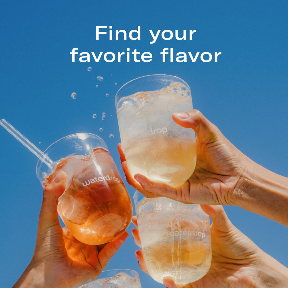 Waterdrop Microdrink Hydration Cubes close-up highlight colorful crystals and vitamins.