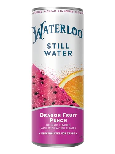 Waterloo Dragon Fruit Punch pack of 12 cans on shelf for convenient hydration