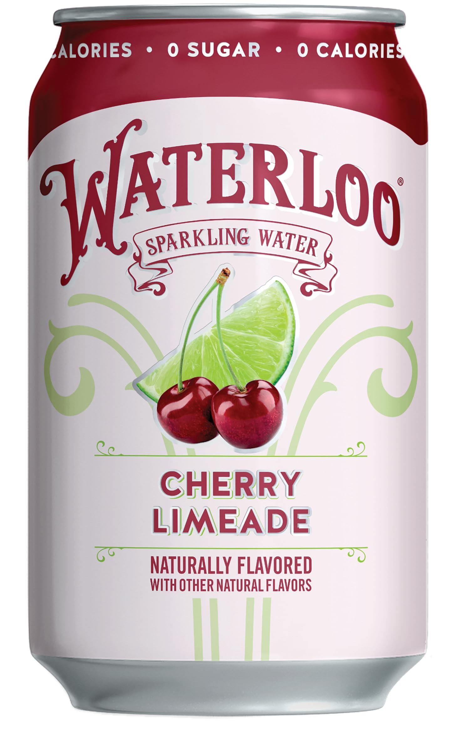 Waterloo Sparkling Water Cherry Limeade pour ready to elevate meals with bright citrus notes