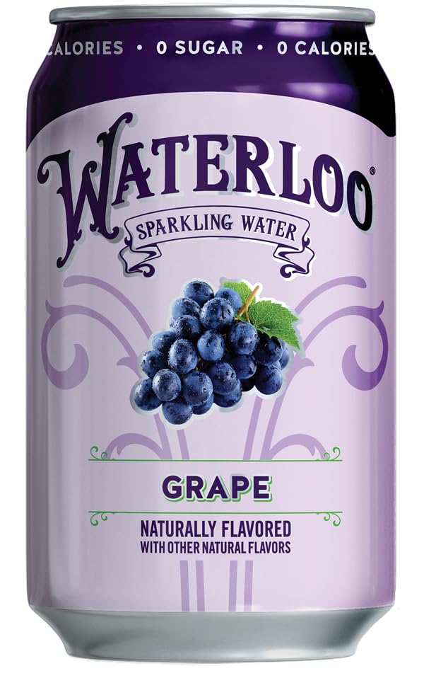 Open Waterloo grape can shows lively carbonation and authentic aroma