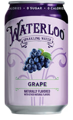Open Waterloo grape can shows lively carbonation and authentic aroma