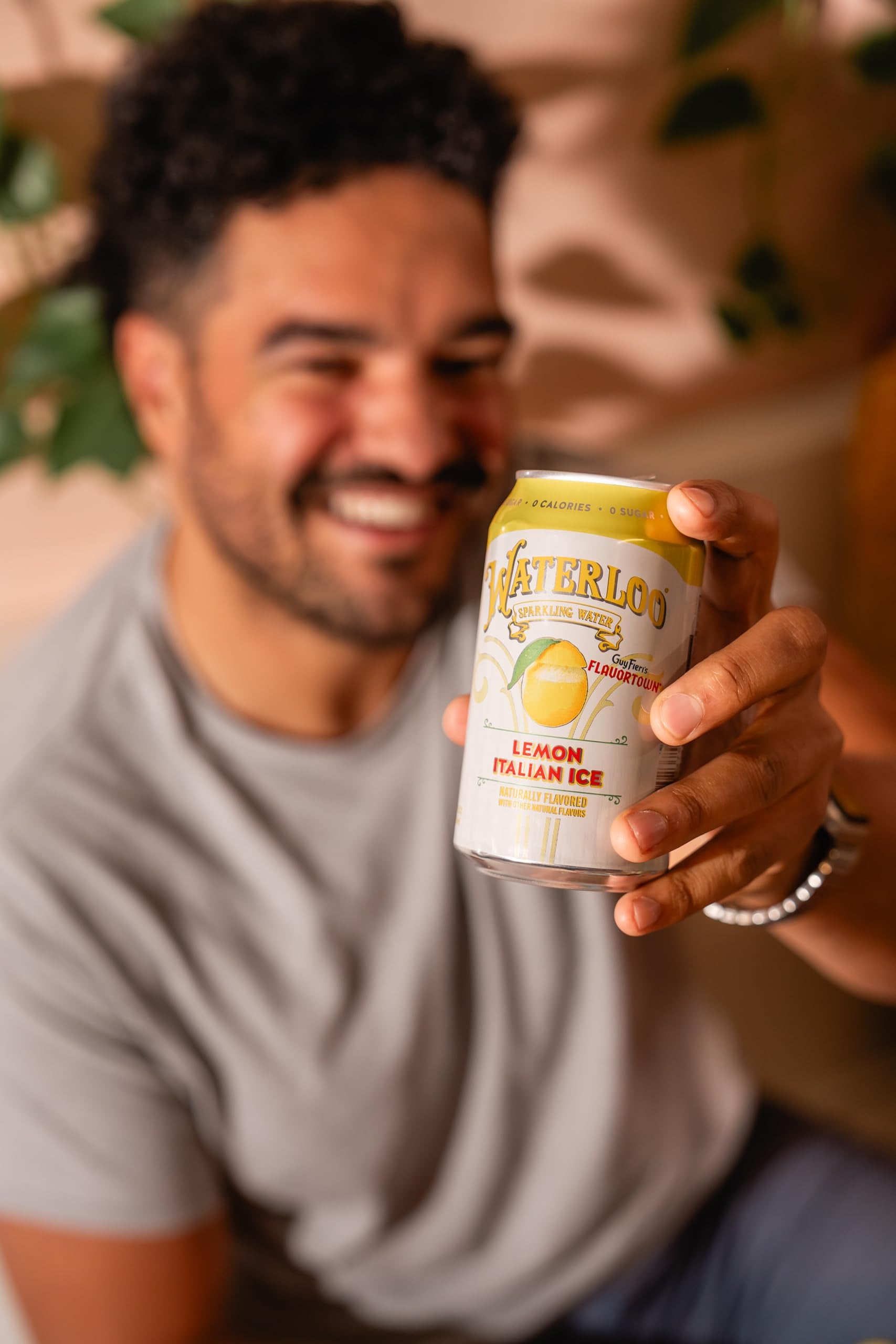 Waterloo Sparkling Water Lemon Italian Ice poured into a glass, bright citrus aroma enhances moments.