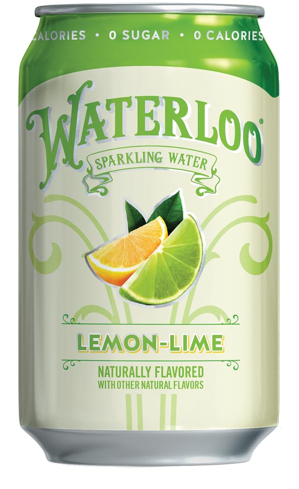 Waterloo Sparkling Water Lemon-Lime glass being poured for a refreshing finish