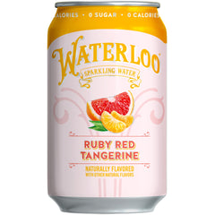 Waterloo Sparkling Water Ruby Red Tangerine glass highlighting bright citrus aroma
