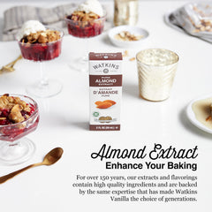 Watkins Almond Extract pour spout for precise flavoring in recipes