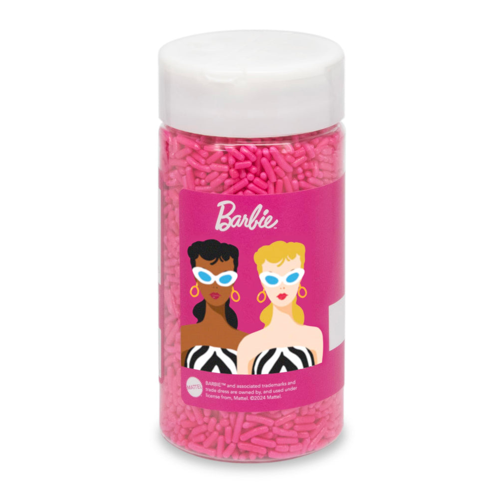 Watkins Barbie Sprinkles Pink 5.6oz on cookies and cakes for festive decorating