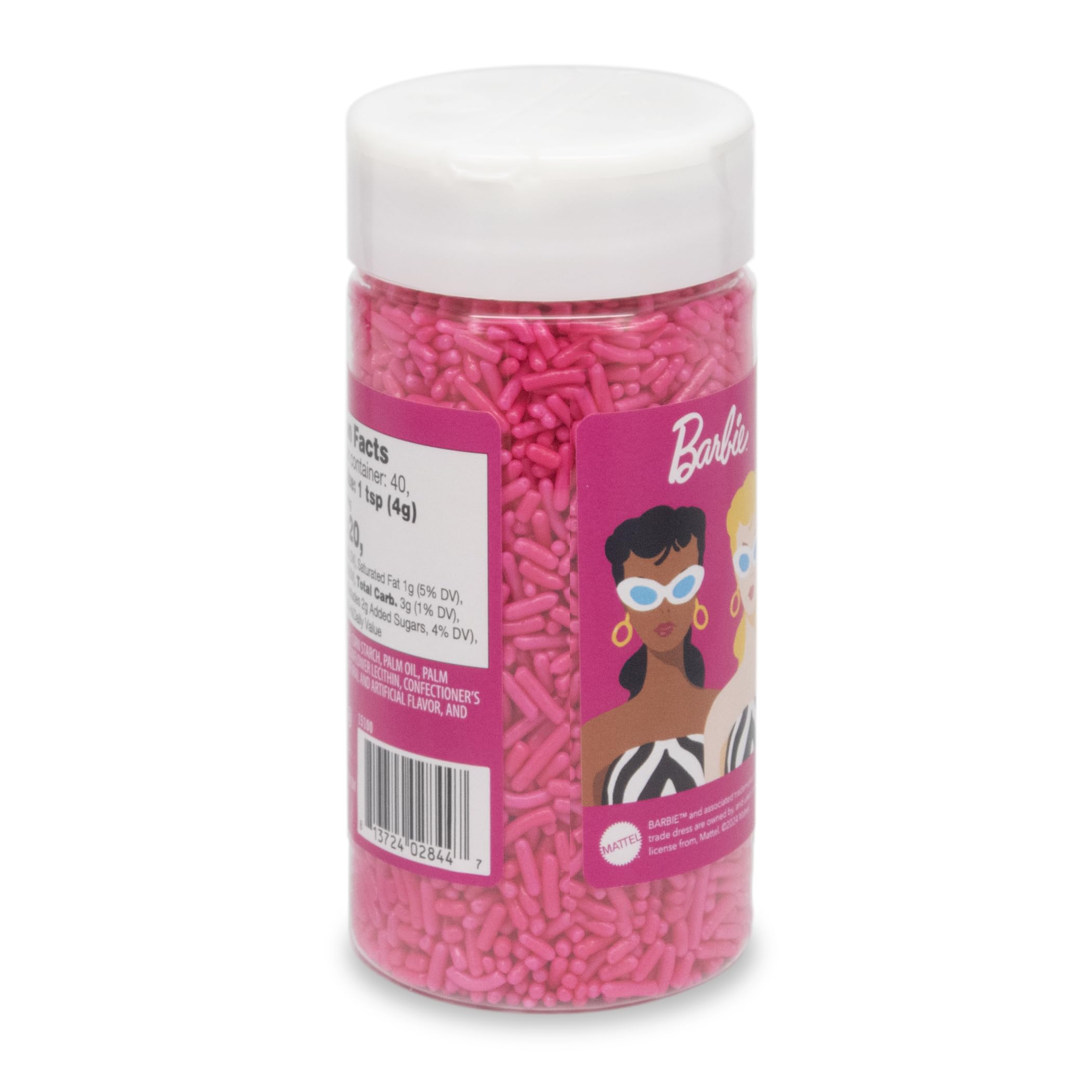 Watkins Barbie Sprinkles Pink 5.6oz on pancakes for playful breakfast accents
