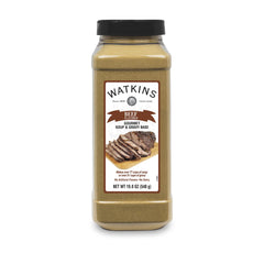 Watkins Beef Base front label in a 19oz can for quick, homemade stocks.