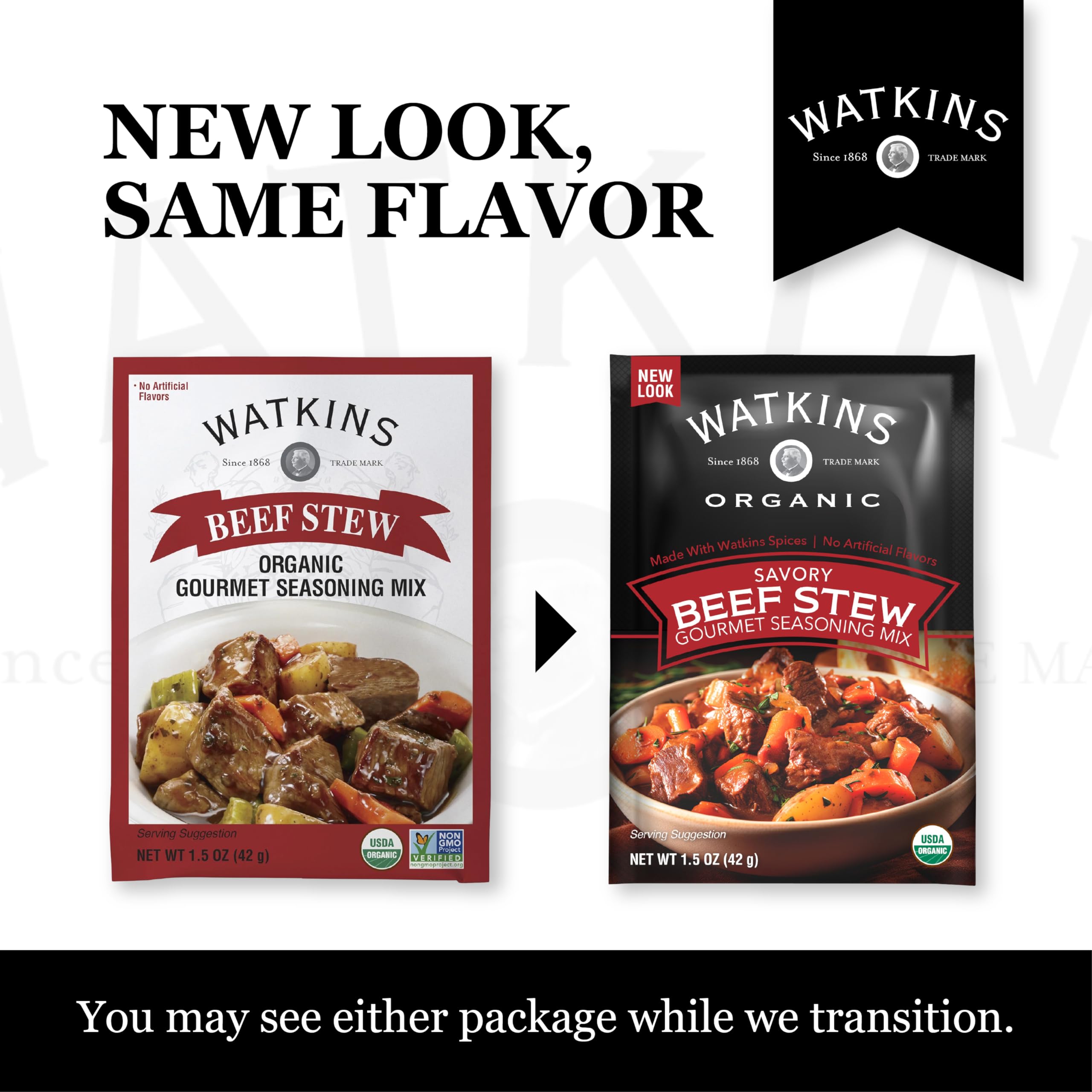 Watkins packaging and label highlighting organic and non-GMO verification
