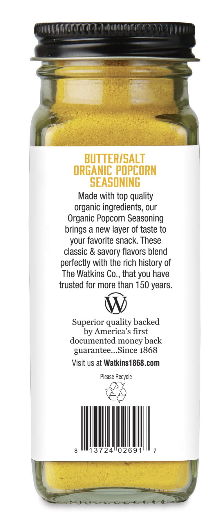 Watkins popcorn seasoning dispensed with spoon, ready to flavor popcorn.
