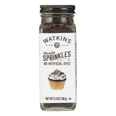 Watkins Chocolate Decorating Sprinkles on cupcakes add natural color and festive shine.
