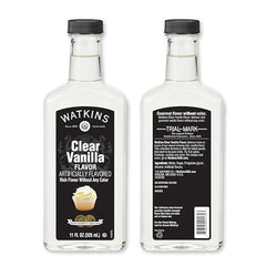 Pouring Watkins vanilla for smooth cake batter flavor