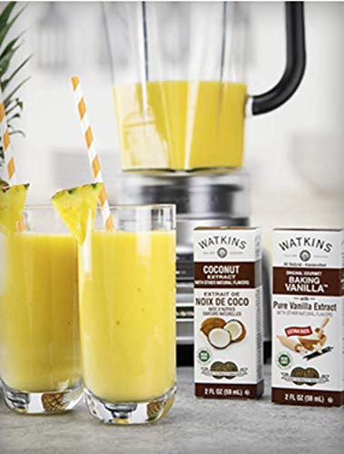 Watkins Coconut Extract in a kitchen setup ready for baking.