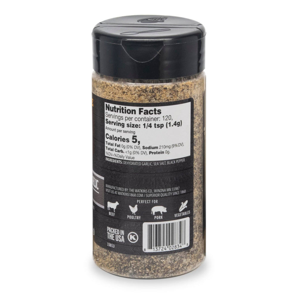 Watkins cracked pepper garlic seasoning sprinkled on vegetables for savory lift.