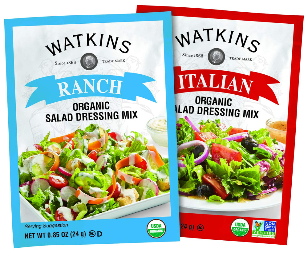 Watkins Kosher certification seal on dressing mix packets