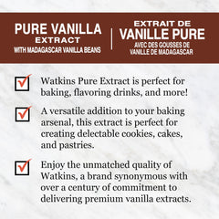 Close-up of Watkins label highlighting Non-GMO and Kosher certification.