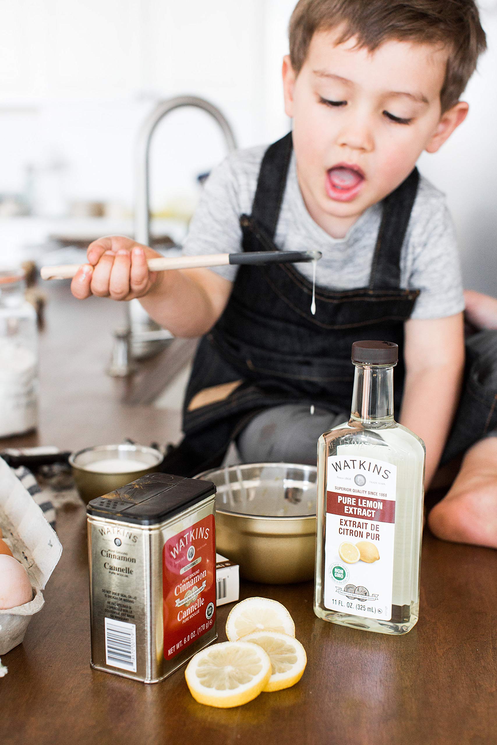 Watkins lemon extract in a kitchen scene ready for everyday use
