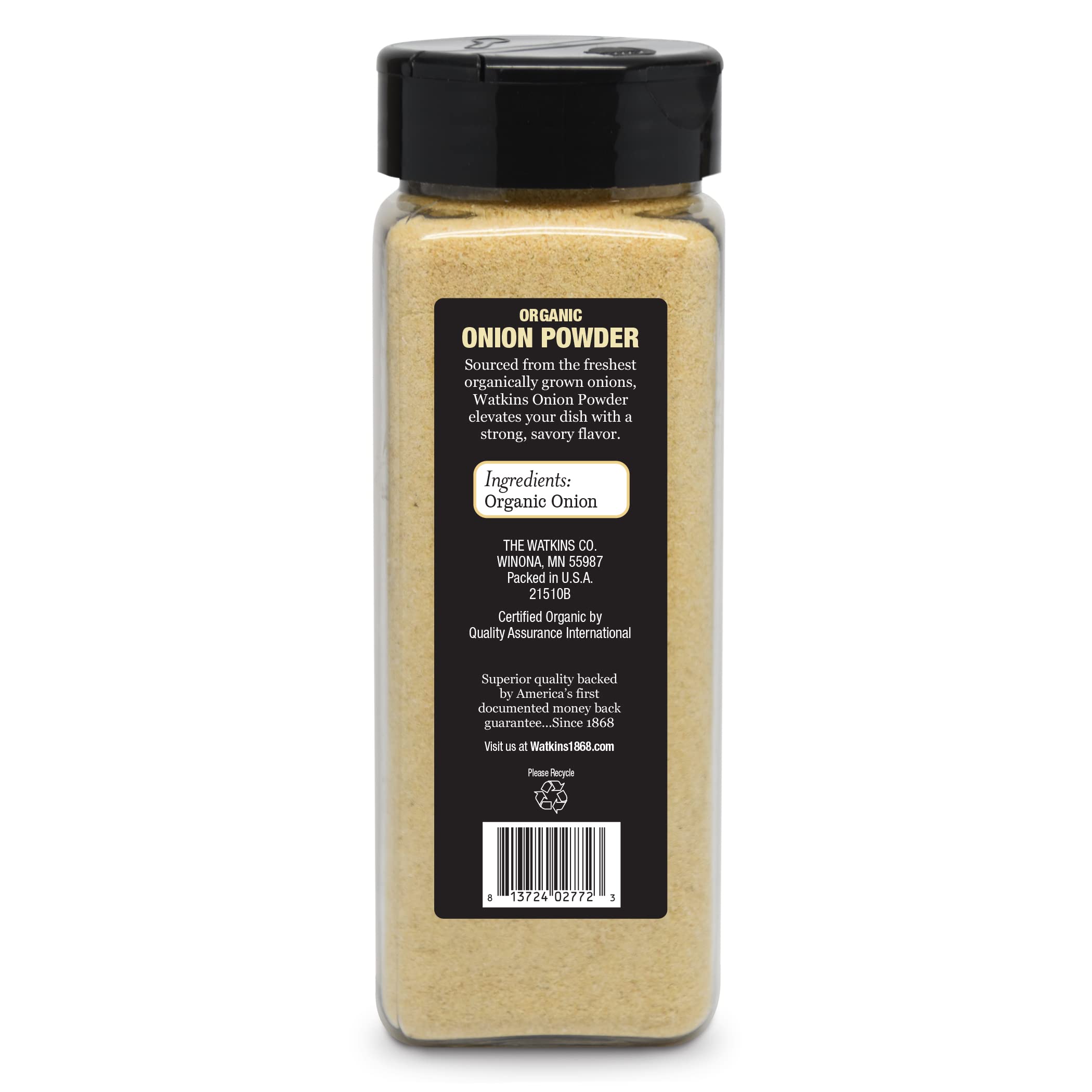 Watkins Onion Powder pouring into sauce for rich flavor