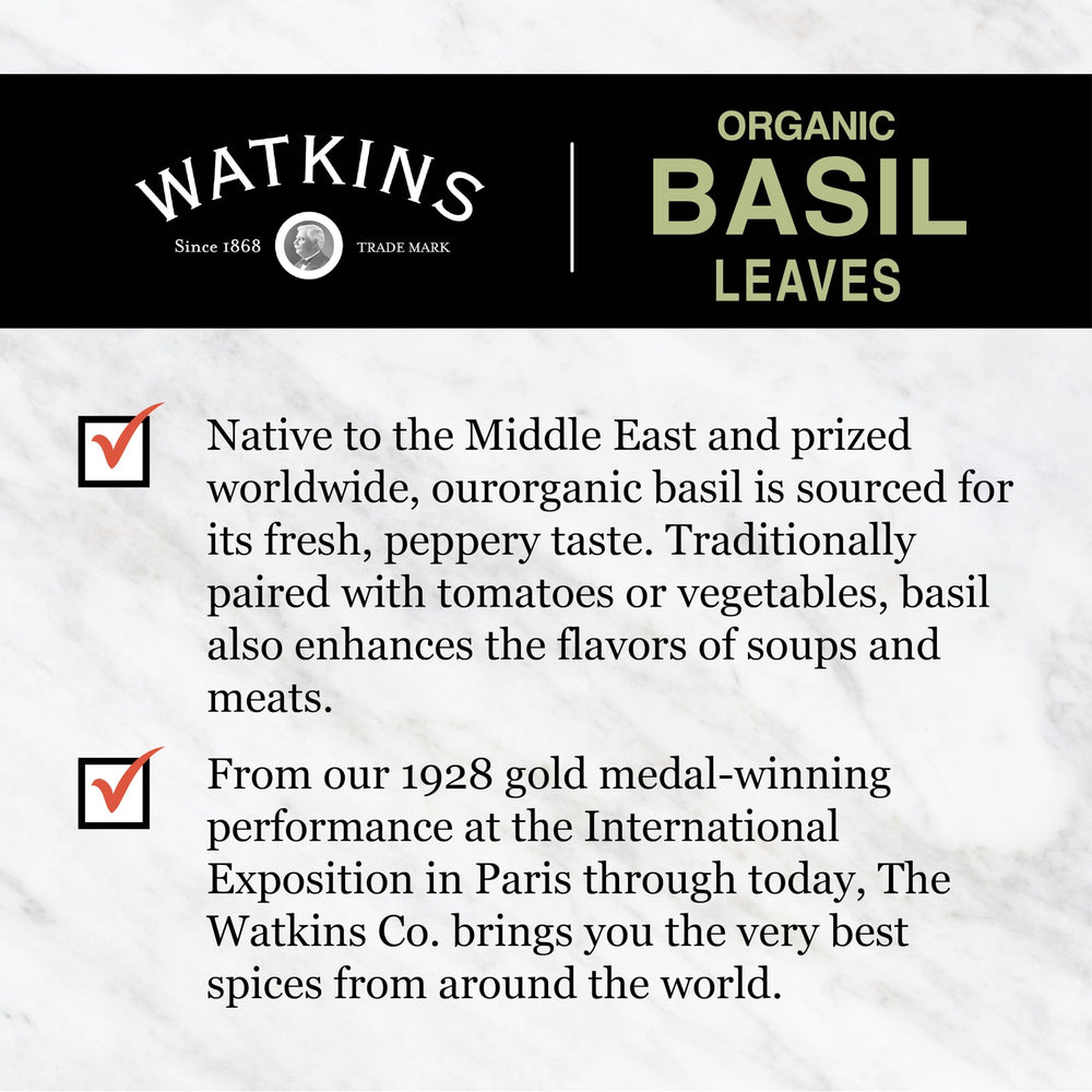 Watkins Organic Basil packed in USA ensures quality and consistency
