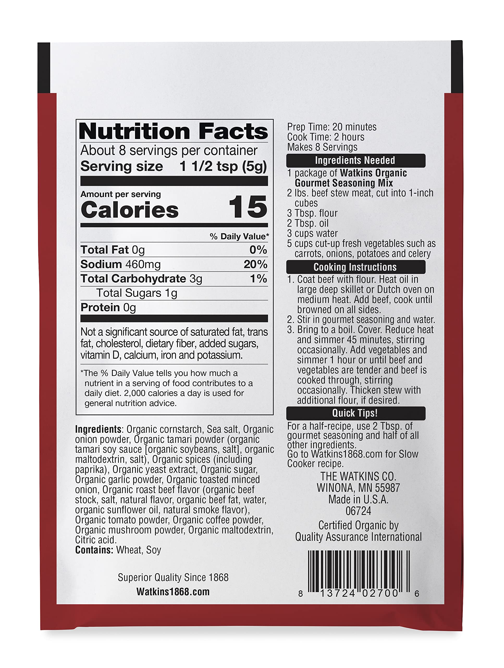Watkins seasoning bottle showing USDA Organic label for trusted quality