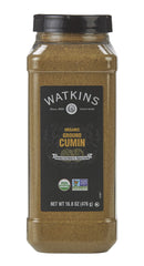 Watkins Organic Ground Cumin bottle front view, ideal for everyday cooking.