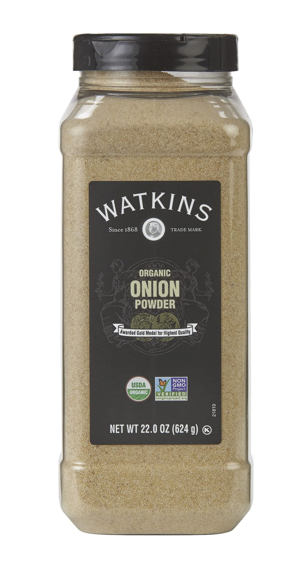 Watkins Organic Onion Powder 22 oz bulk jar for versatile seasoning.