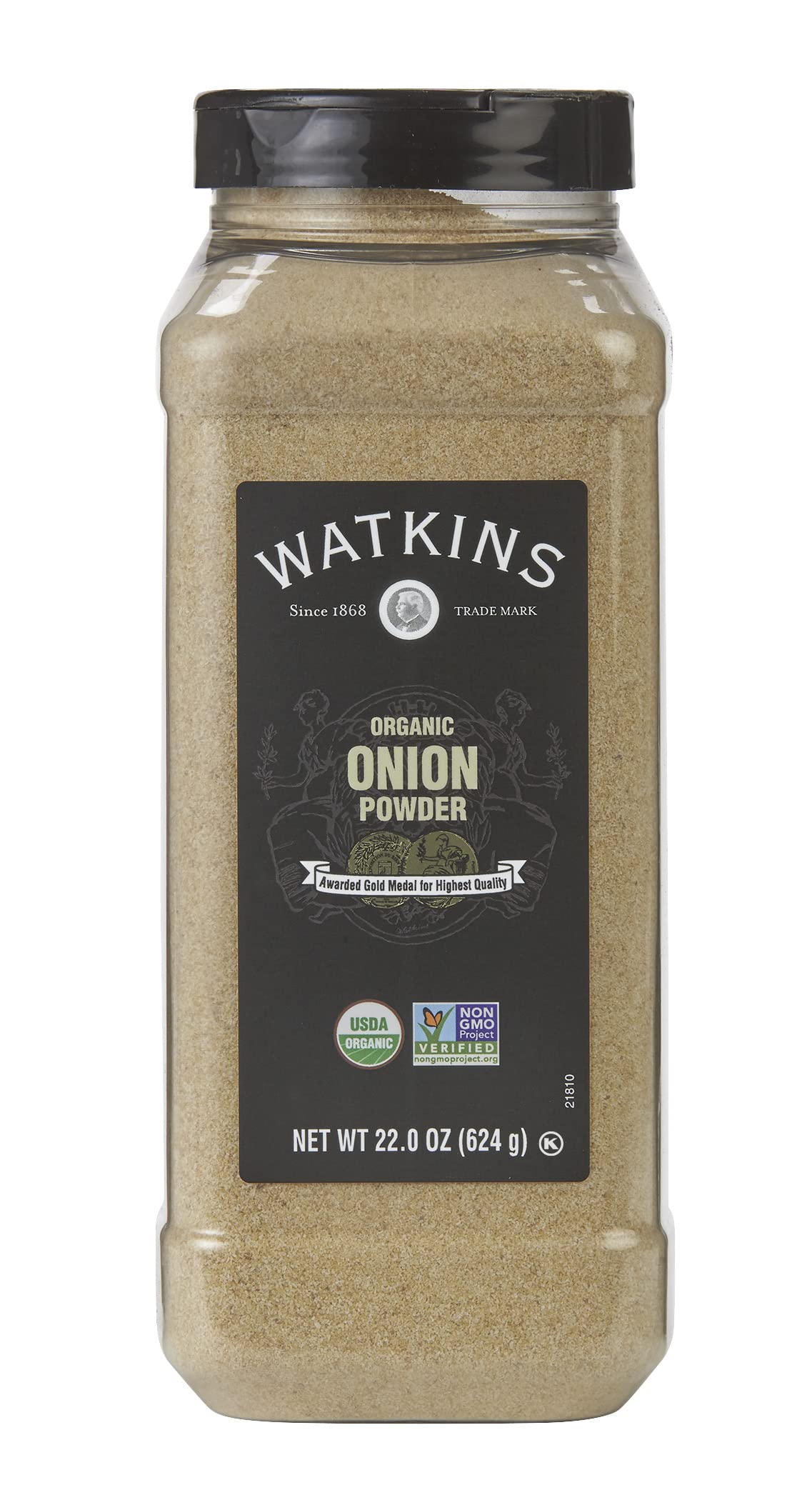 Watkins Organic Onion Powder 22 oz bulk jar for versatile seasoning.