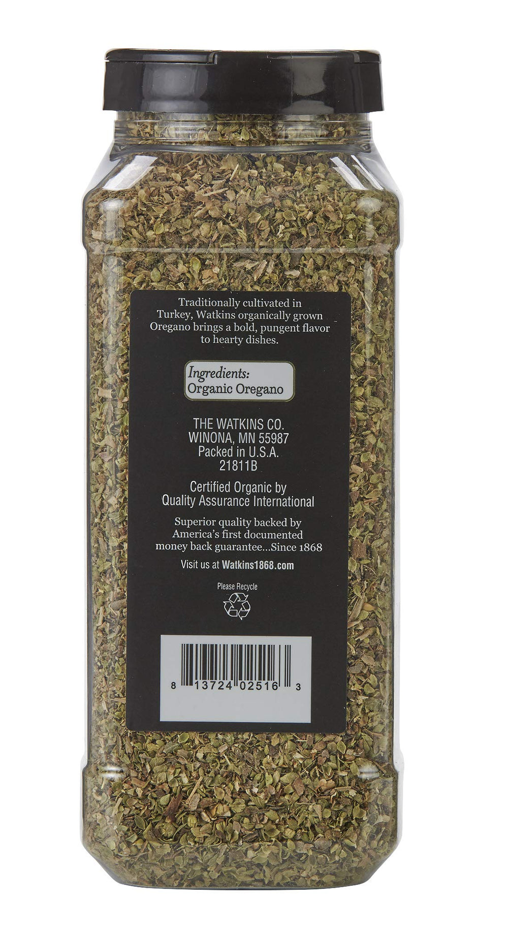 Watkins Organic Oregano bottle pour close-up ideal for simmered sauces