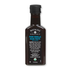 Watkins organic vanilla paste bottle with flecks ideal for desserts