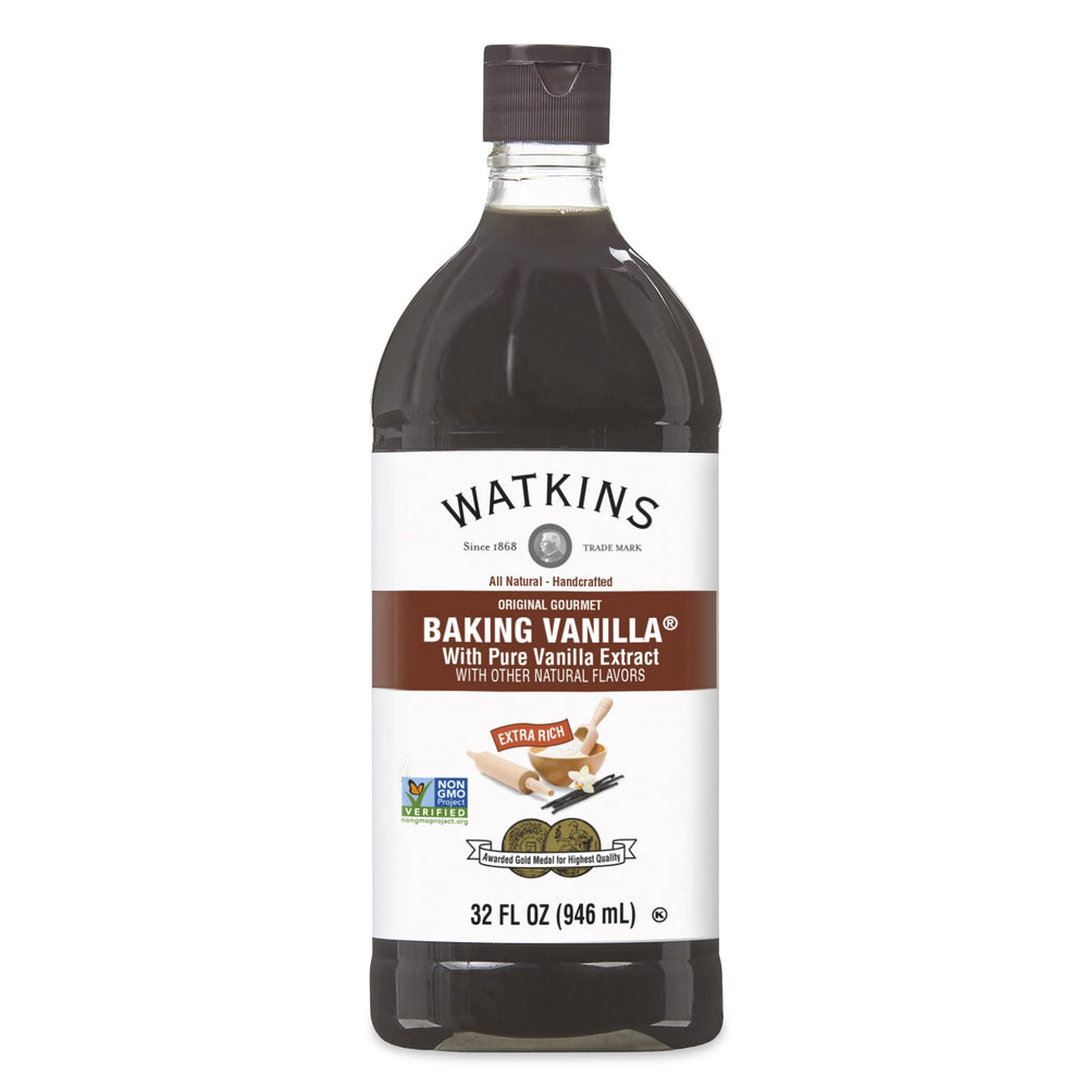 Watkins vanilla bottle cap close for premium baking aroma