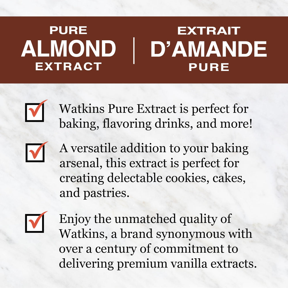 Watkins Pure Almond Extract bottle cap keeps aroma fresh