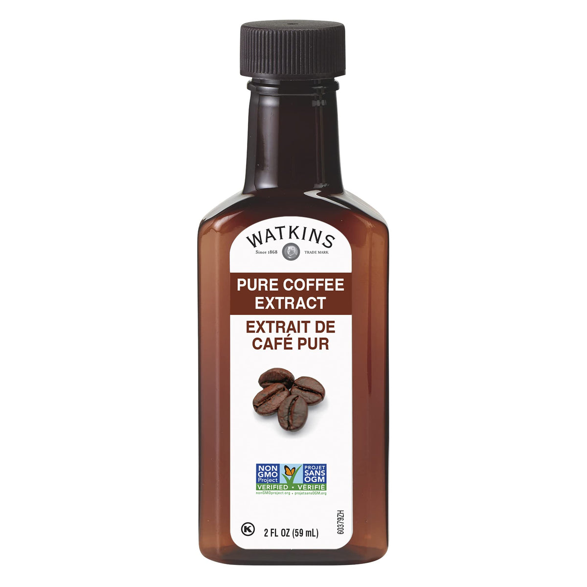 Watkins Pure Coffee Extract bottle pour highlights deep aroma for baking
