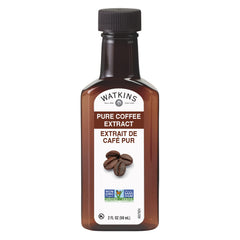 Watkins Pure Coffee Extract bottle pour highlights deep aroma for baking