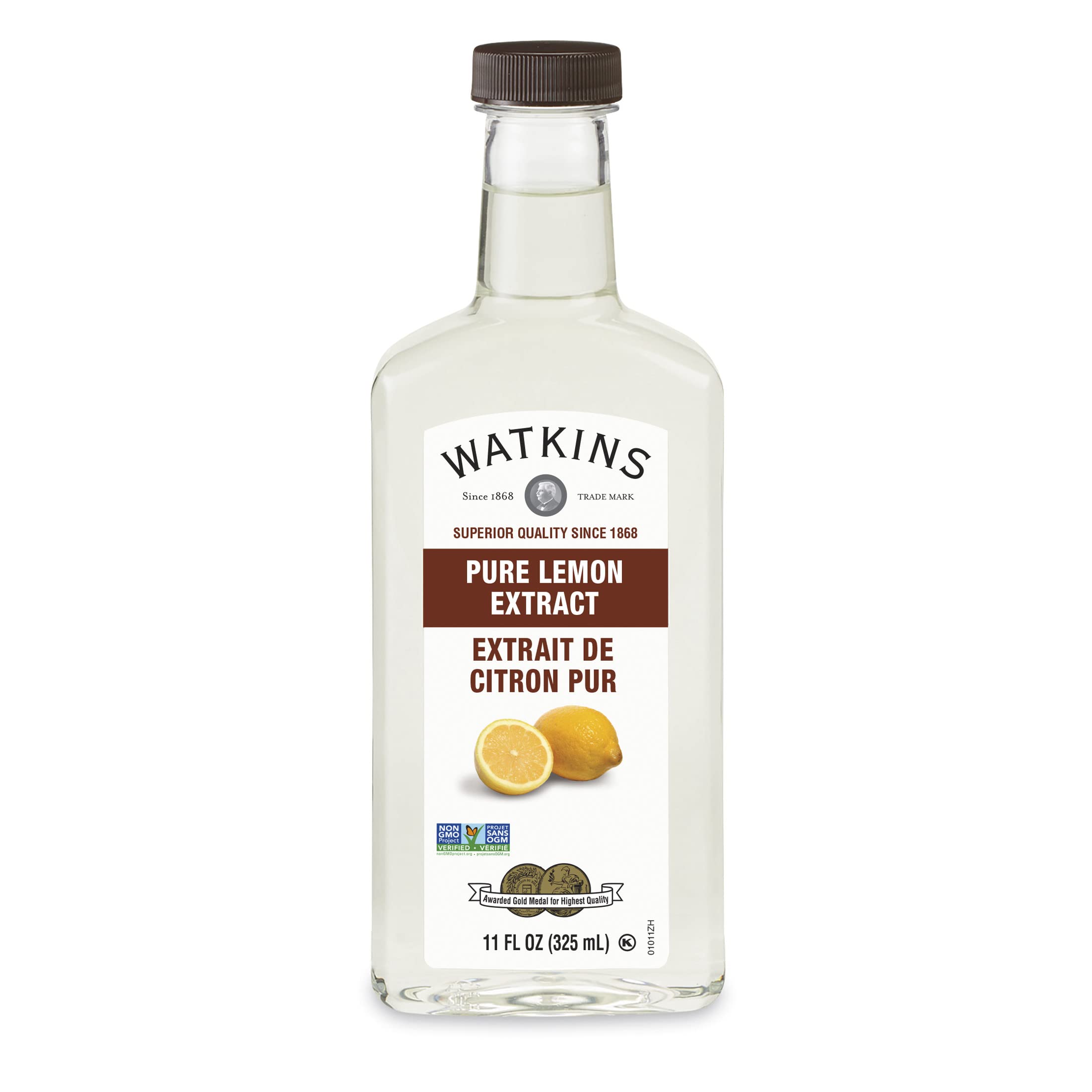 Watkins Pure Lemon Extract 11oz bottle with bright scent for baking and flavoring