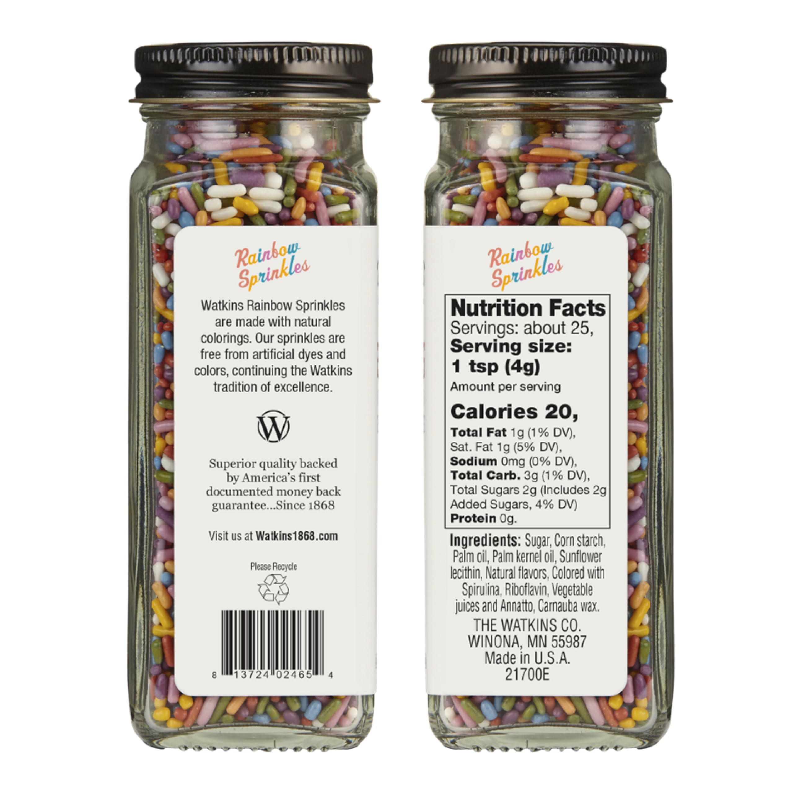Watkins Rainbow Decorating Sprinkles 3-pack display for celebrations