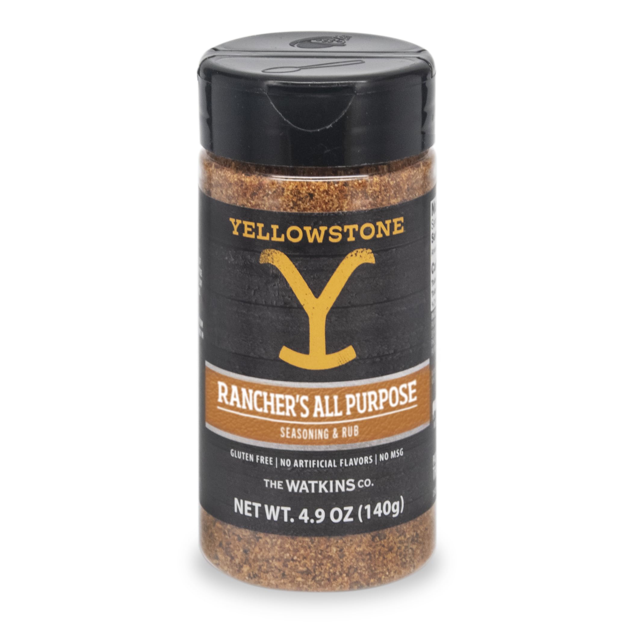 Watkins Rancher's All Purpose Seasoning shaker ready for grilling and roasting.