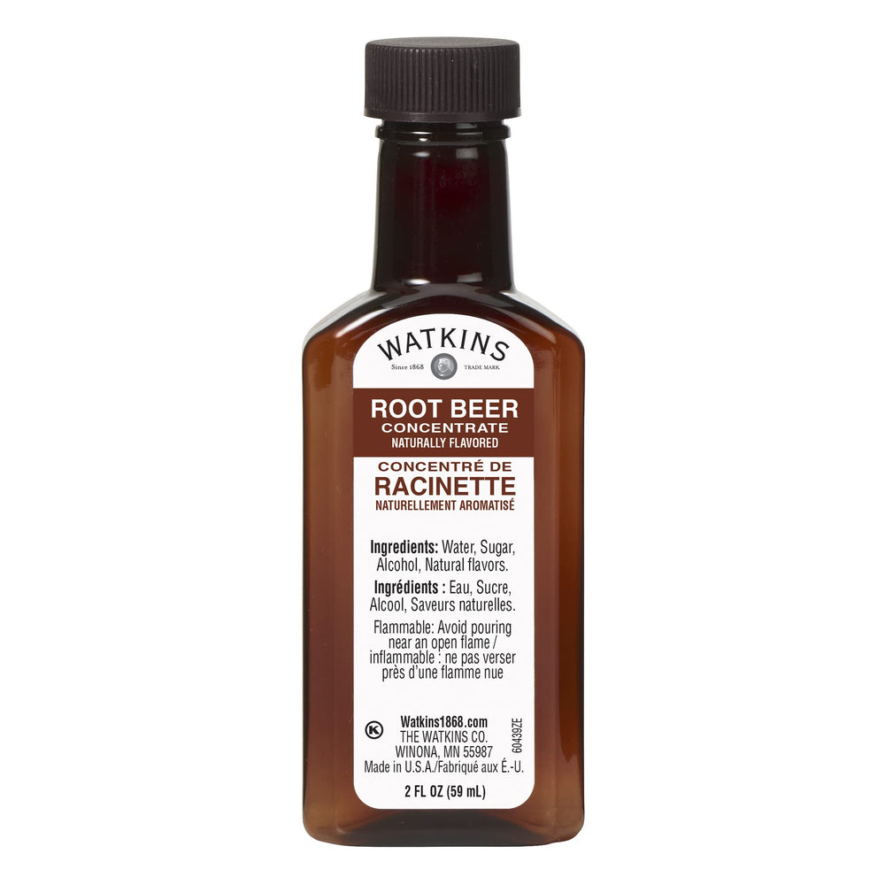 Watkins Root Beer Concentrate pour into mug to flavor beverages.