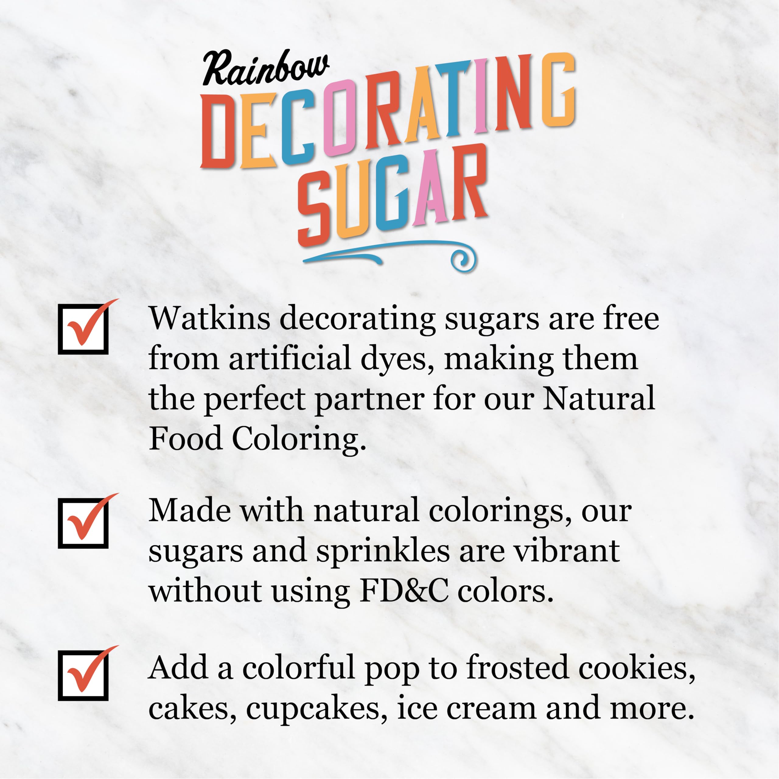 Watkins Sugar Rainbow Decorating jars in a pantry display ready for decorating