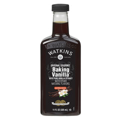 Watkins vanilla extract bottle front view for rich baking flavor