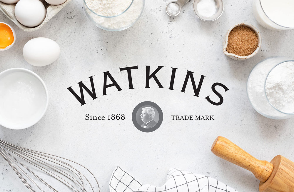 Watkins USA-made badge on vanilla bottle showcases domestic craftsmanship