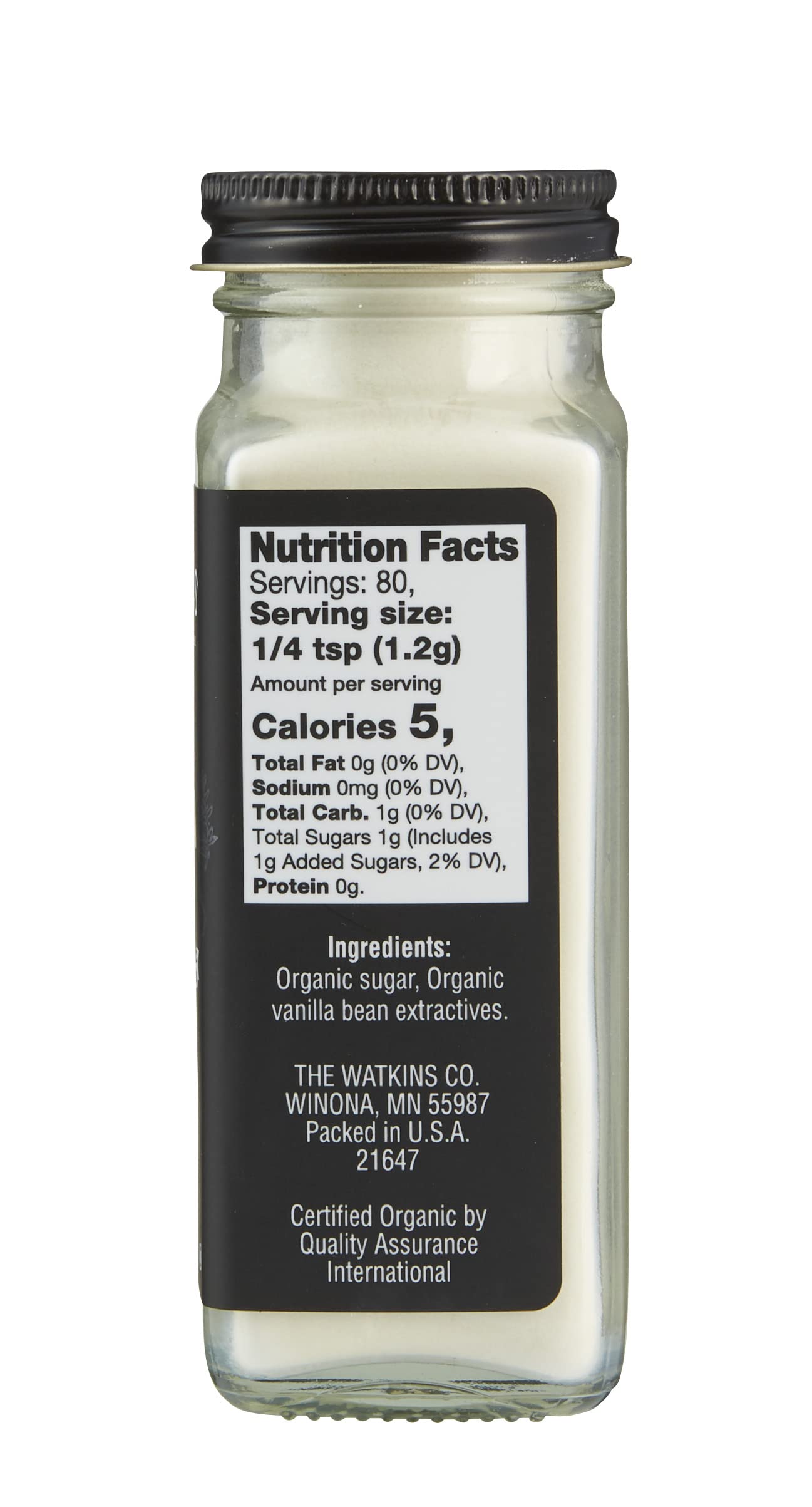 Watkins Vanilla Powder bottle-pour enables easy, precise measuring in recipes