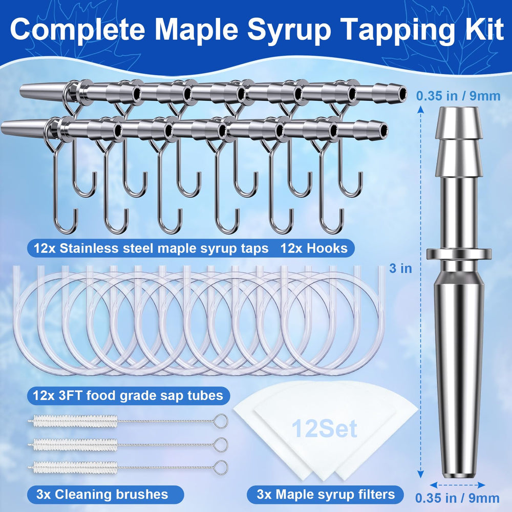 WAVEBEEXS taps and hooks securing buckets for steady sap collection.
