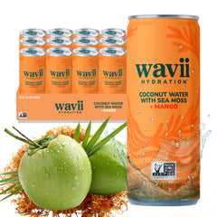 Wavii Hydration coconut water bottle shows organic ingredients for clean refreshment