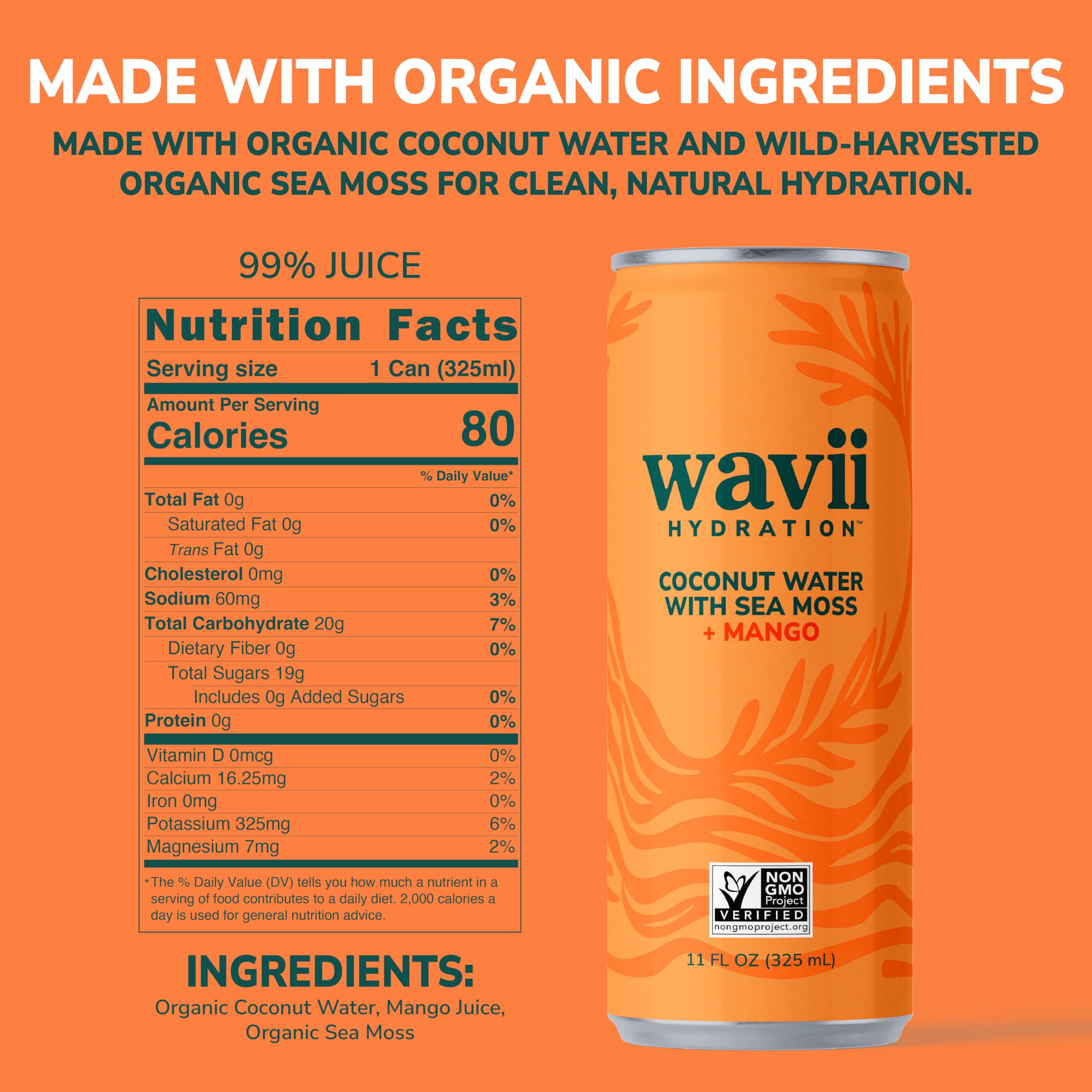 Wavii Hydration sea moss ingredients highlight natural minerals for daily balance