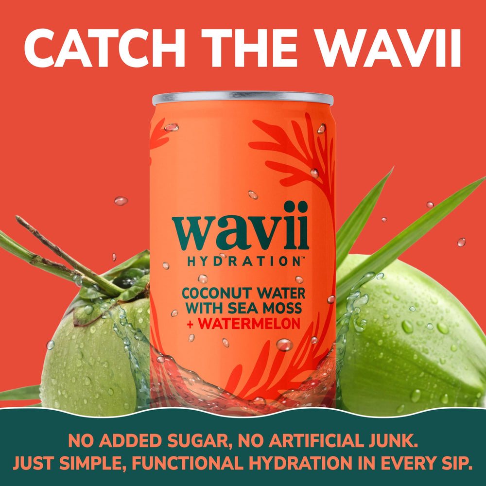 Wavii Hydration watermelon flavor can ready to chill for a crisp sip