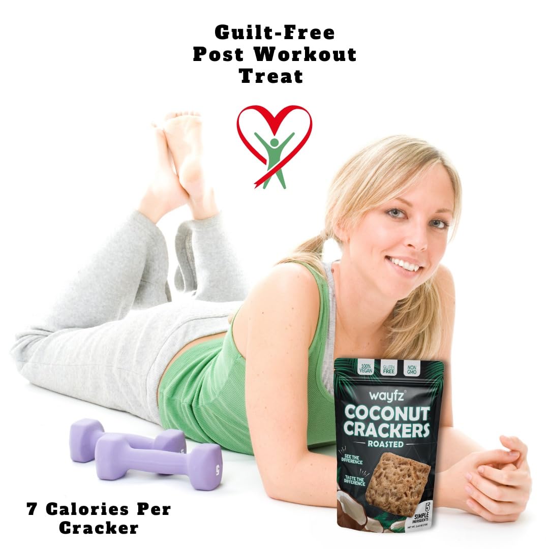 Wayfz coconut crackers serve on a party board for light nibbling.