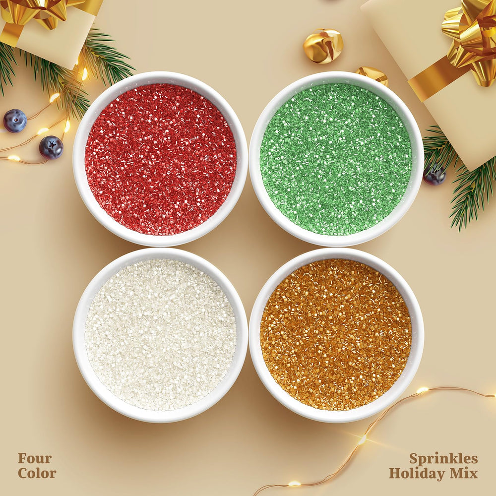 Wayin Christmas edible sanding sugar green sparkles for vibrant cake toppers