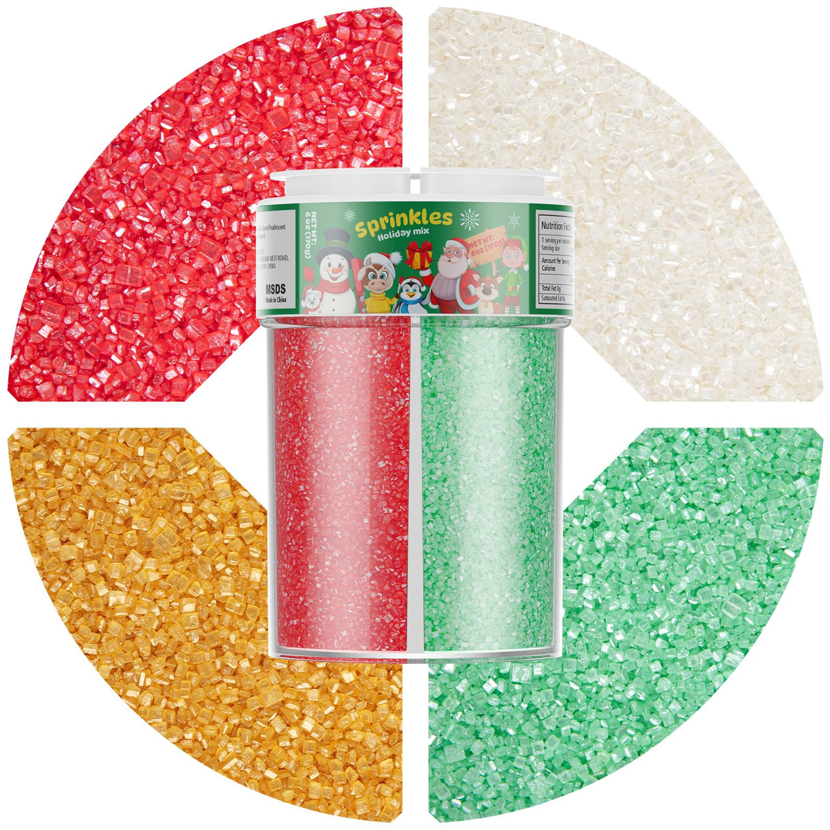 Wayin Christmas edible sanding sugar red sparkles for festive cookies